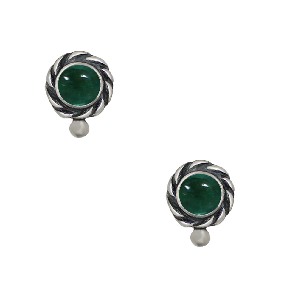 Sterling Silver Petite Fluorite Post Stud Earrings